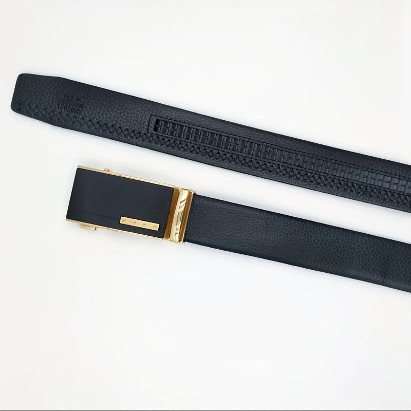 Men's Leather Belt Automatic Buckle Business Suit Waist Strap