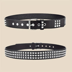 Studded Belt Punk Y2K Rock Rivet Belt Grommet Threads Belt