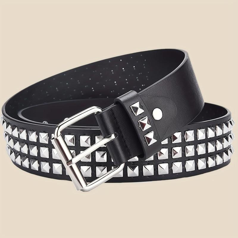 Studded Belt Punk Y2K Rock Rivet Belt Grommet Threads Belt