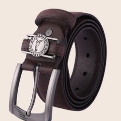 Men's Coffee Brown Double Line Perforated Belt