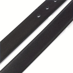 Men's PU Leather Business Belt Square Buckle Waist Strap Suit Belt
