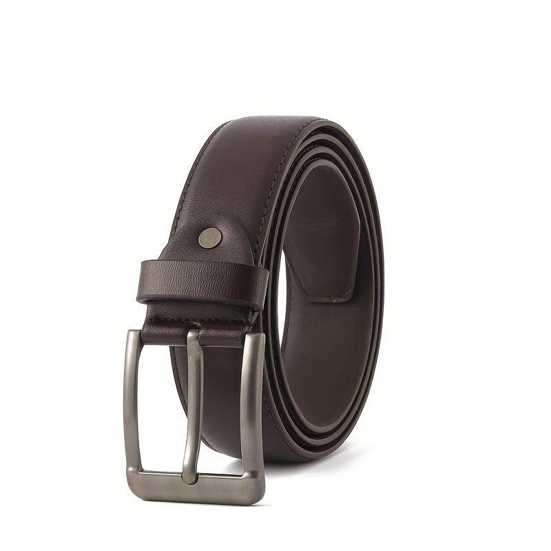 Men's PU Leather Business Belt Square Buckle Waist Strap Suit Belt