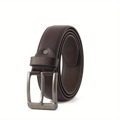 Men's PU Leather Business Belt Square Buckle Waist Strap Suit Belt