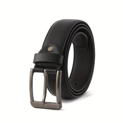 Men's PU Leather Business Belt Square Buckle Waist Strap Suit Belt