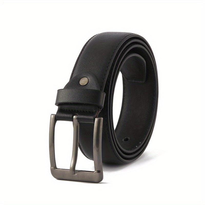 Men's PU Leather Business Belt Square Buckle Waist Strap Suit Belt