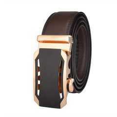 Men's Leather Belt with Automatic Buckle