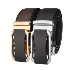 Men's Leather Belt with Automatic Buckle