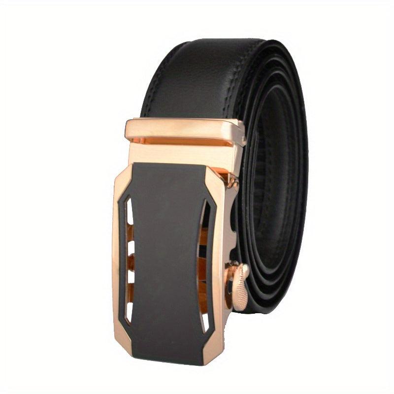 Men's Leather Belt with Automatic Buckle