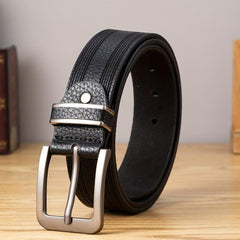 Men's Casual PU Leather Belt Square Pin Buckle