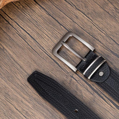 Men's Casual PU Leather Belt Square Pin Buckle