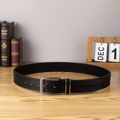 Men's Casual PU Leather Belt Square Pin Buckle