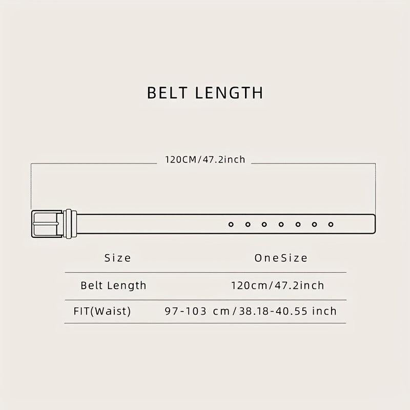 Men's Casual PU Leather Belt Square Pin Buckle