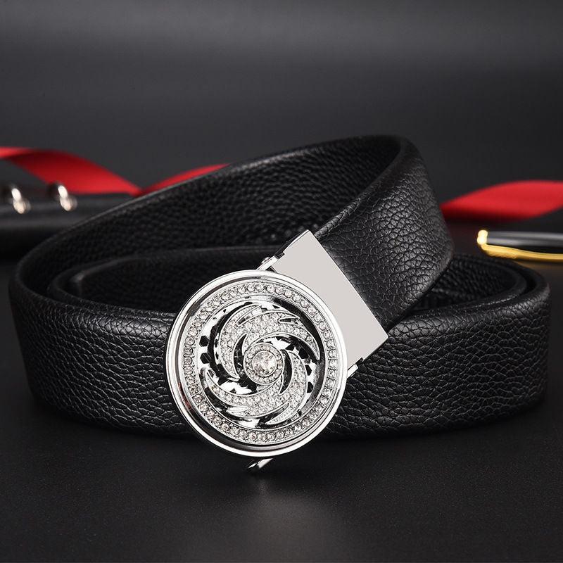 Men's Lucky Casual Inlaid Diamond Leather Belt