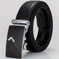 Men's Calfskin Leather Belt w/ Automatic Buckle