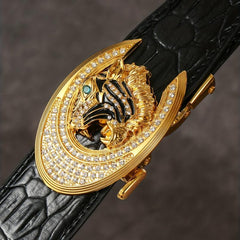 Men's Crocodile Pattern Automatic Buckle Belt