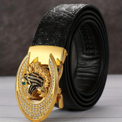 Men's Crocodile Pattern Automatic Buckle Belt
