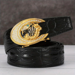 Men's Crocodile Pattern Automatic Buckle Belt