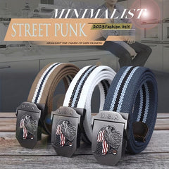 Stylish Streetwear Alloy Canvas Belt