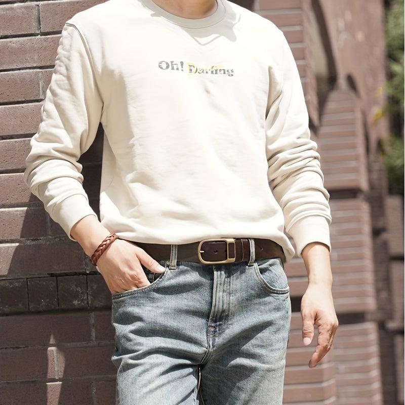 Men's Leather Belt Buckle for Business Pants