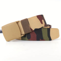 Men's Camouflage Tactical Belt with Automatic Buckle for Outdoor Sports