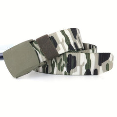 Men's Camouflage Tactical Belt with Automatic Buckle for Outdoor Sports