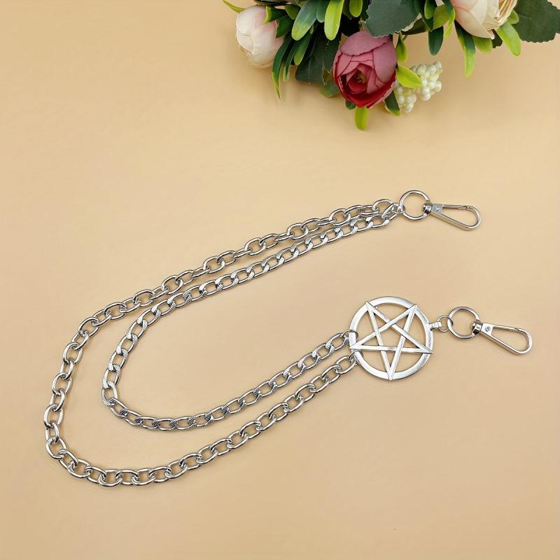 Pentagram Double Layer Waist Chain Hip Hop Rock Punk Gothic Belt Chain