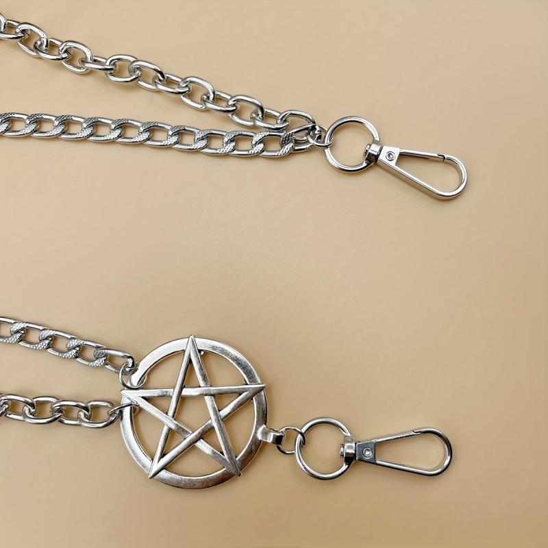 Pentagram Double Layer Waist Chain Hip Hop Rock Punk Gothic Belt Chain