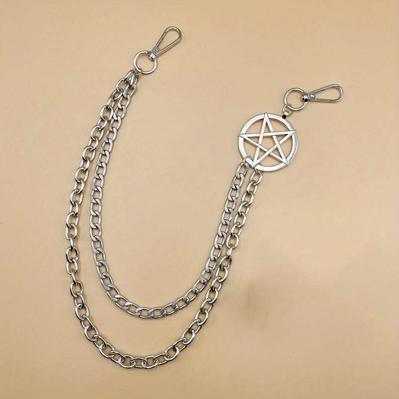 Pentagram Double Layer Waist Chain Hip Hop Rock Punk Gothic Belt Chain