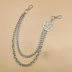 Pentagram Double Layer Waist Chain Hip Hop Rock Punk Gothic Belt Chain