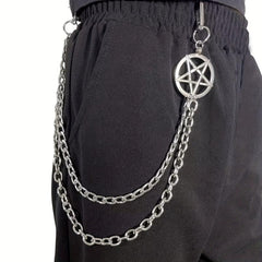 Pentagram Double Layer Waist Chain Hip Hop Rock Punk Gothic Belt Chain