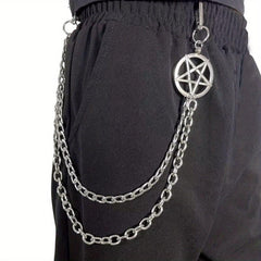 Pentagram Double Layer Waist Chain Hip Hop Rock Punk Gothic Belt Chain