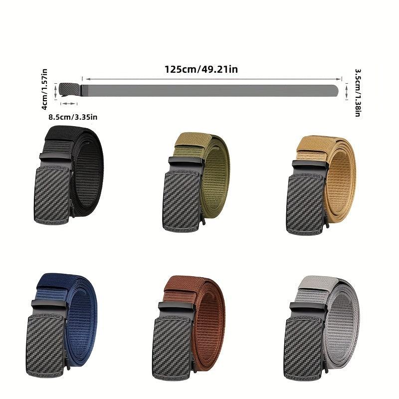 Men's Canvas Belt Automatic Buckle Belt Casual Jeans Belt