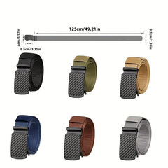 Men's Canvas Belt Automatic Buckle Belt Casual Jeans Belt