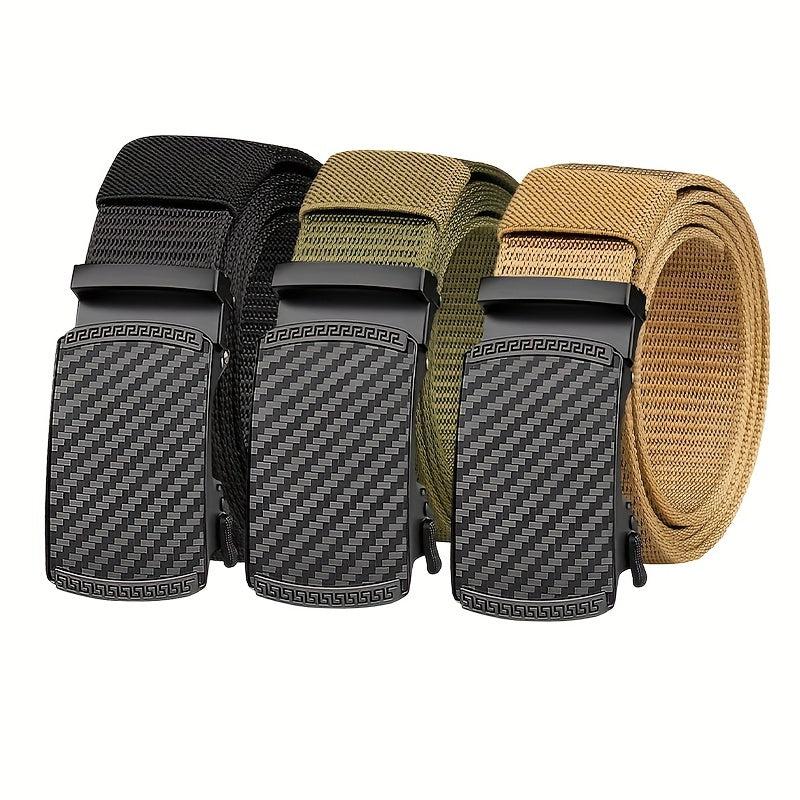 Men's Canvas Belt Automatic Buckle Belt Casual Jeans Belt