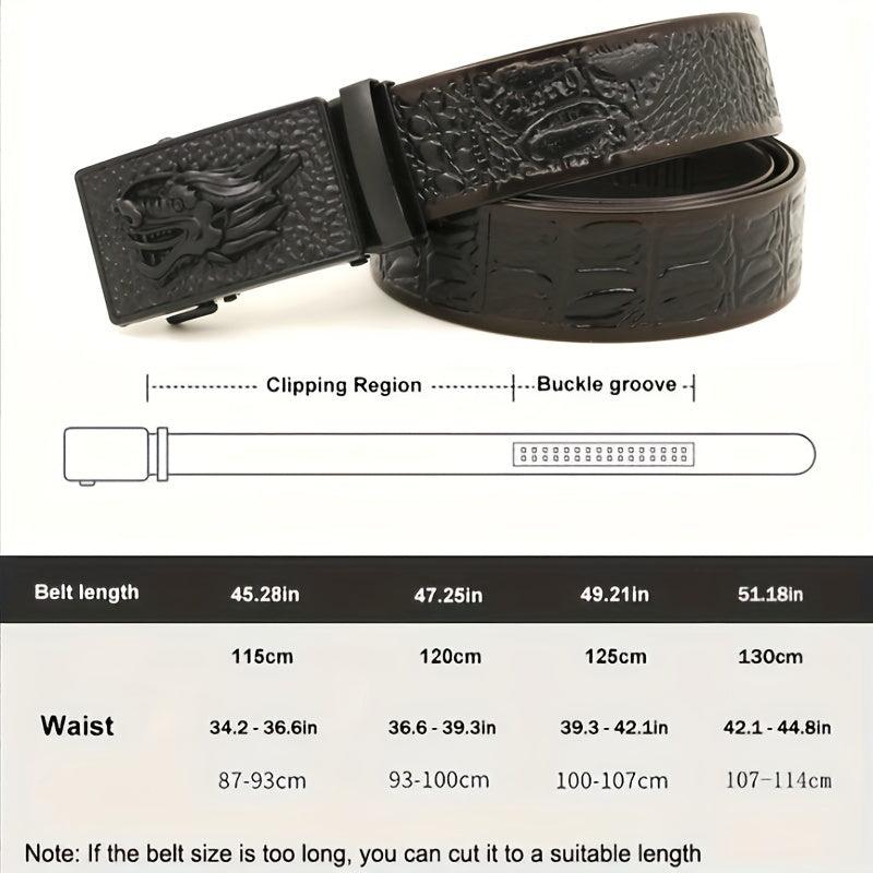 Automatic Slider Dragon Buckle Belt for Men