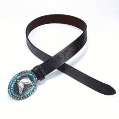 Vintage Punk Horse Head Engraved Belt Cowboy Jeans Waist Strap