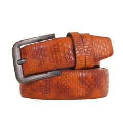Men's Yellow PU Leather Belt