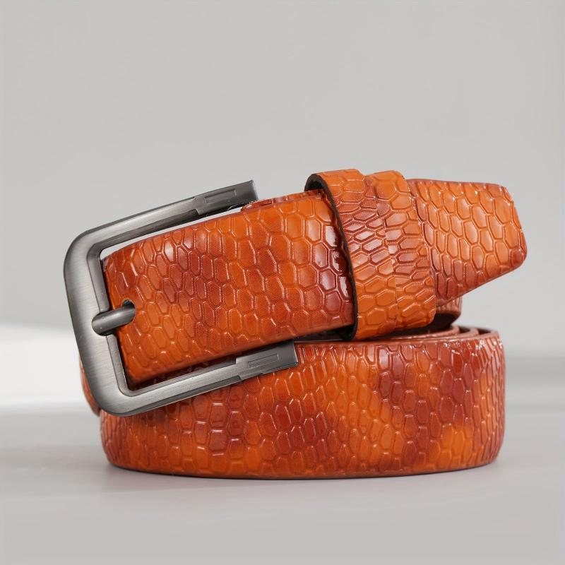 Men's Yellow PU Leather Belt