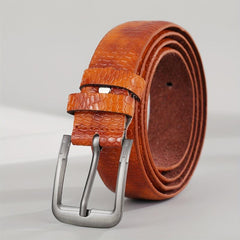 Men's Yellow PU Leather Belt
