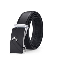 Men's Leather Belt Automatic Buckle Business Waist Strap
