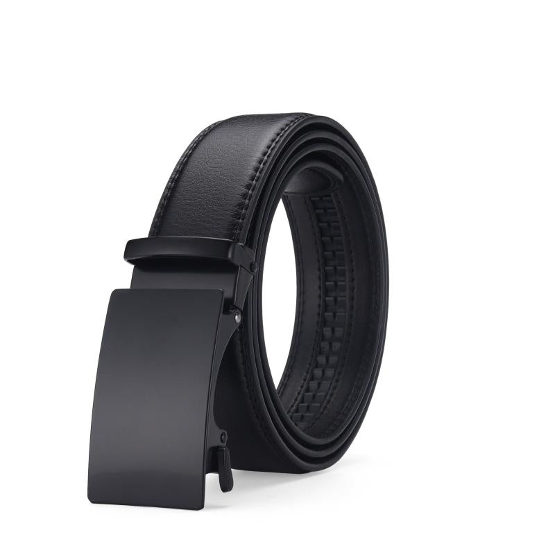 Men's Leather Belt Automatic Buckle Business Waist Strap