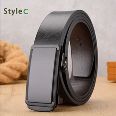 Men's Classic Automatic Buckle Belt Business PU Leather Belt
