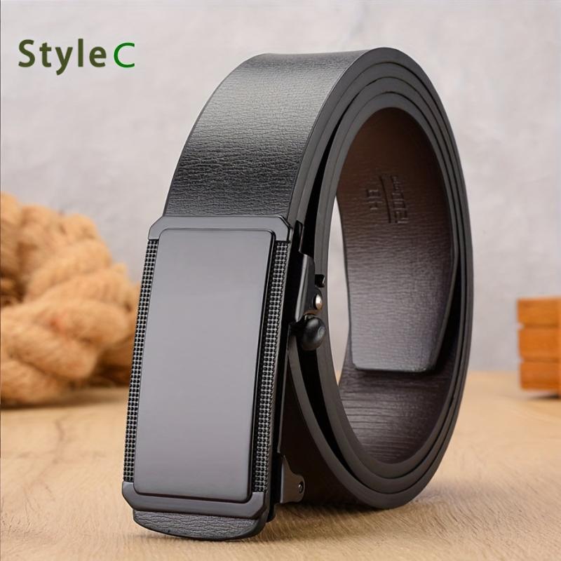 Men's Classic Automatic Buckle Belt Business PU Leather Belt