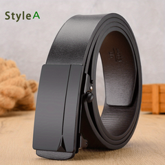 Men's Classic Automatic Buckle Belt Business PU Leather Belt