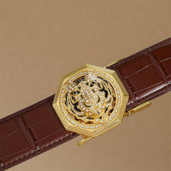 Men's Golden Tiger Head Auto Buckle Belt