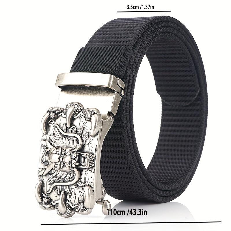 Men's Nylon Automatic Buckle Belt for Casual & Business Wear
