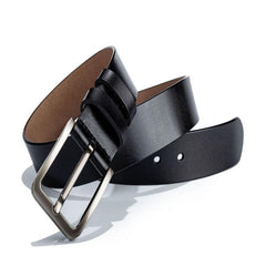 Men's Cowhide Leather Belt with Pin Buckle