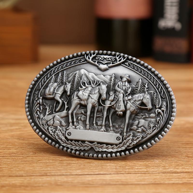 Western Denim Men's Belt Buckle Riding Casual