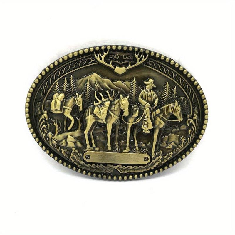 Western Denim Men's Belt Buckle Riding Casual