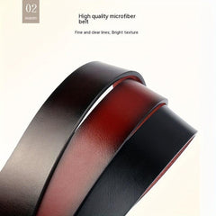 Men's Vintage Leather Belt with Pin Buckle